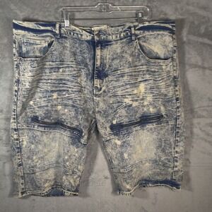 Akademiks Shorts‎ Mens 48 Fade Acid Wash Jeanius Shorts Y2K Vintage